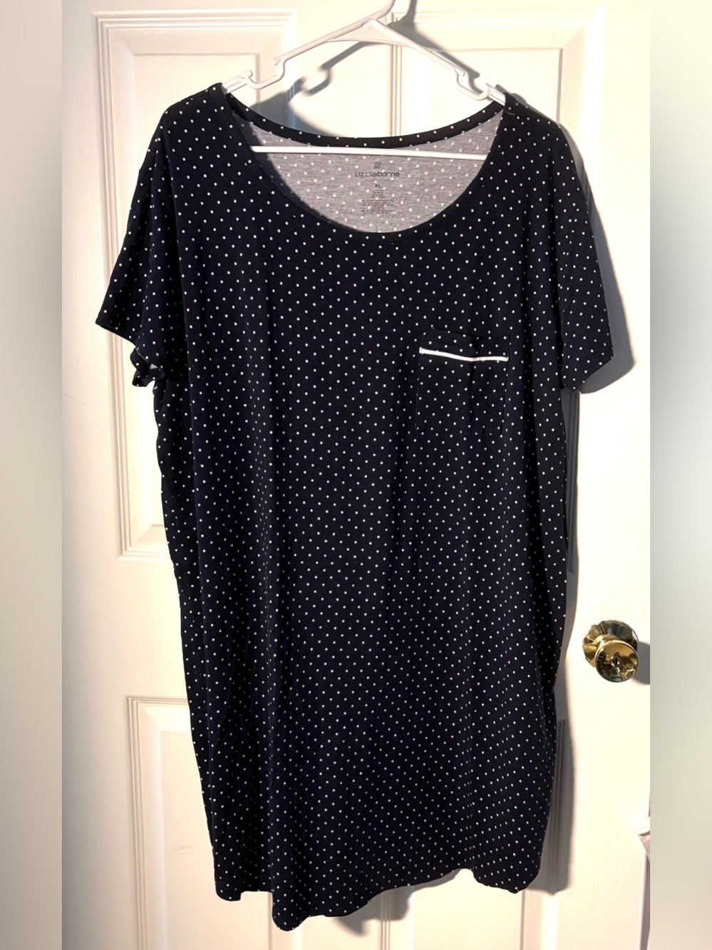 Liz Claiborne Navy with White Polka Dots Night Dress